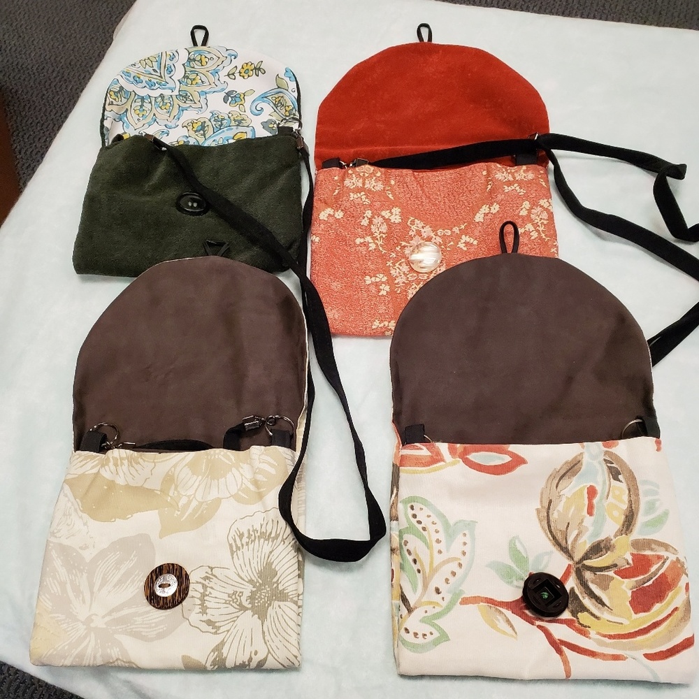 Hand made travel purses.